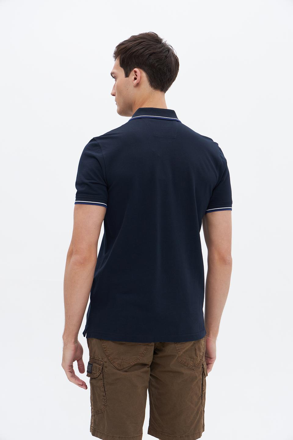 Поло Granchio мужское тёмно-синее с полоской