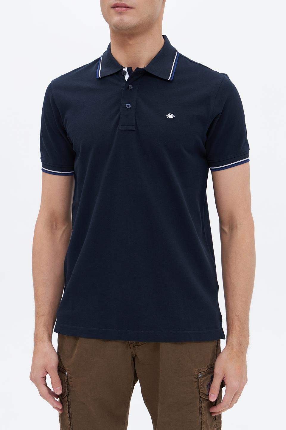 Поло Granchio мужское тёмно-синее с полоской