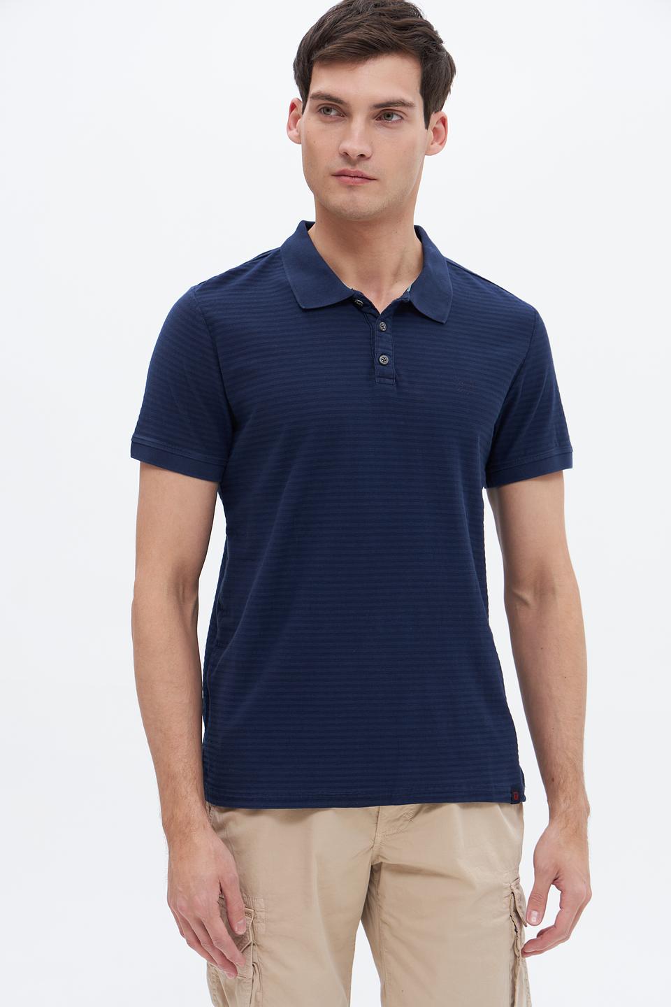 Поло Time Zone мужское тёмно-синее