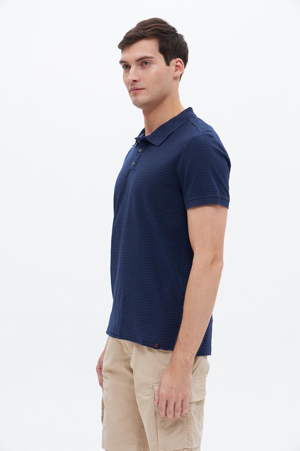 Поло Time Zone мужское тёмно-синее