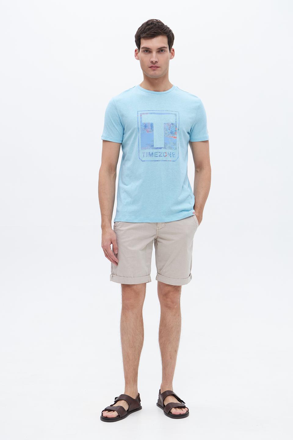 Футболка Time Zone с принтом голубая