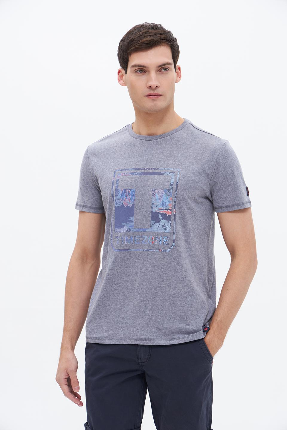 Футболка Time Zone с принтом серая