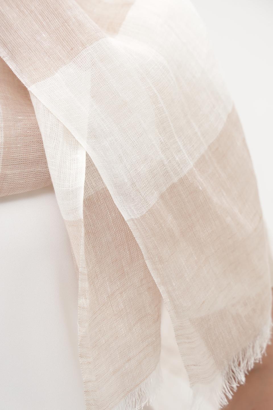 Шарф Fraas в полоску бежевый