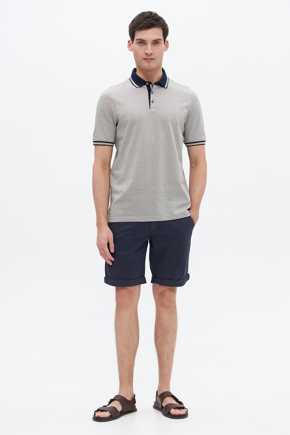 Поло Bugatti с узором светло-серый