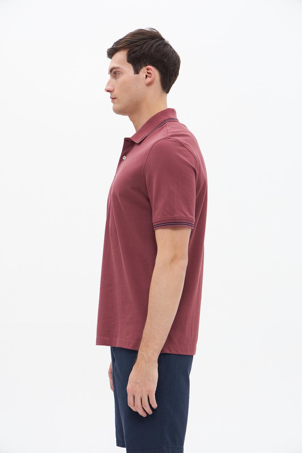 Поло Bugatti бордовый с полоской