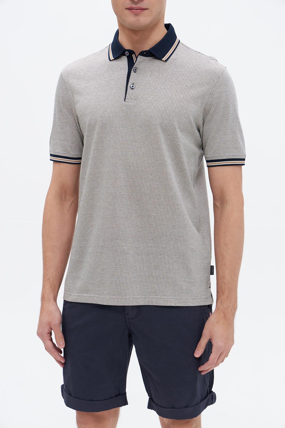 Поло Bugatti с узором светло-серый