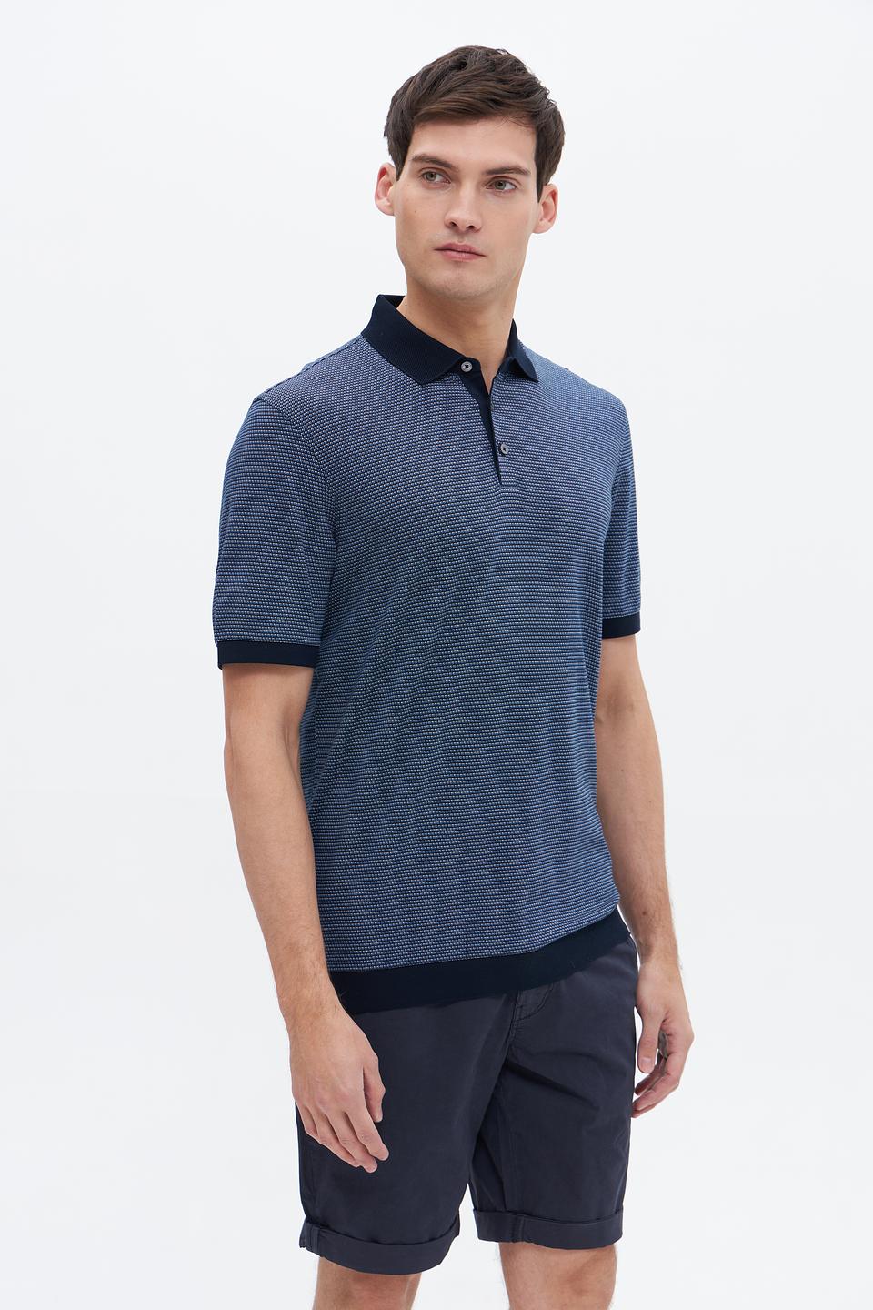 Поло Bugatti в полоску синий