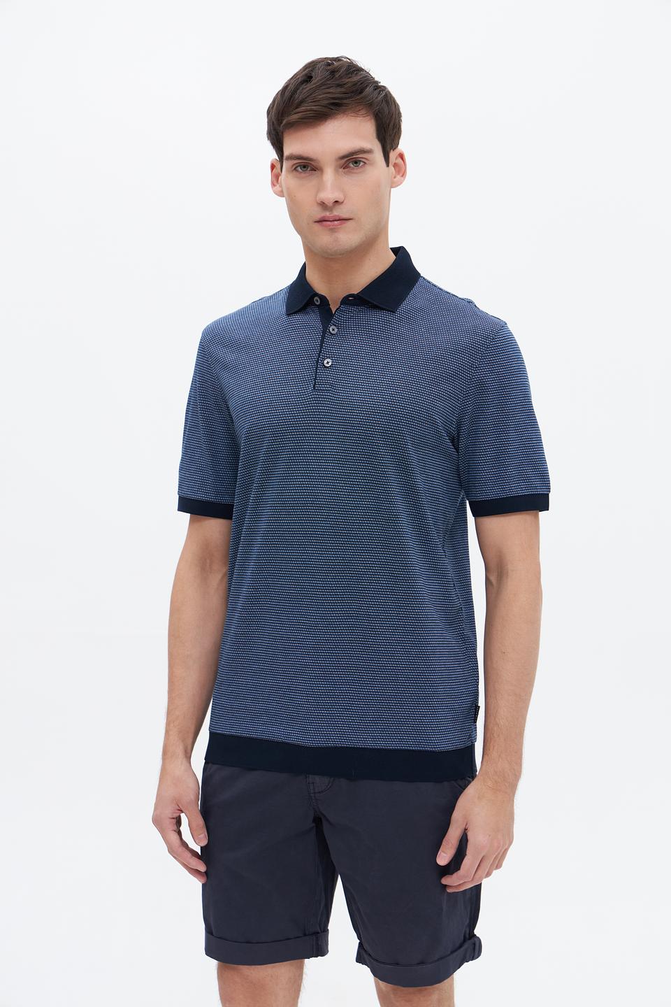 Поло Bugatti в полоску синий