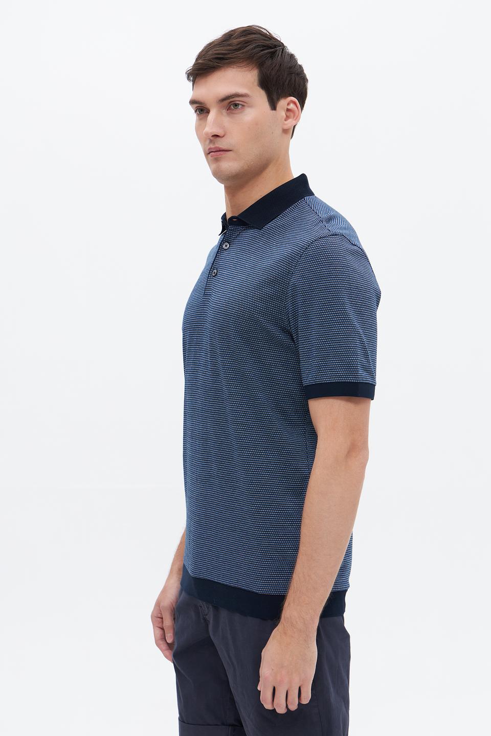 Поло Bugatti в полоску синий