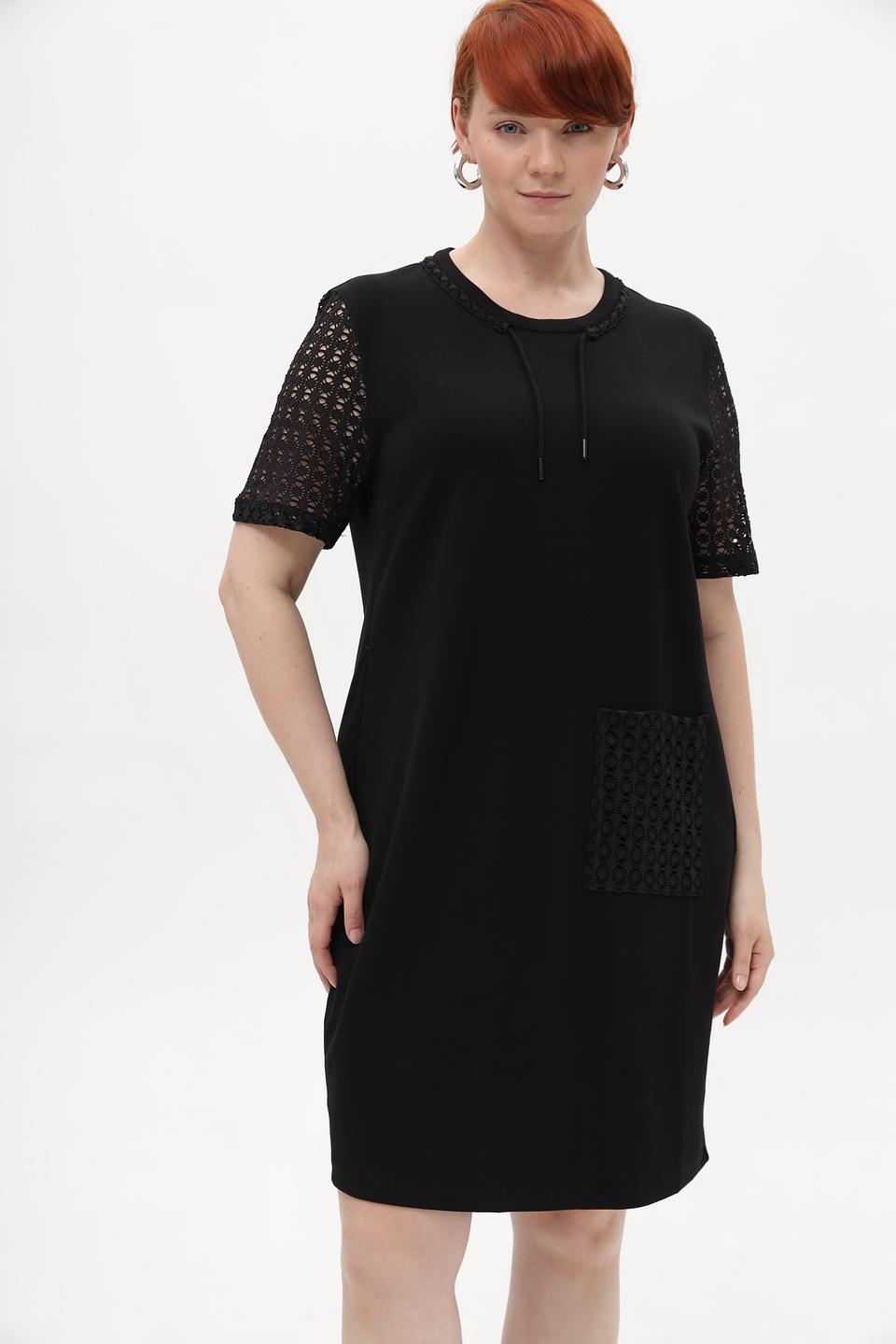 Платье Barbara Lebek черное с кружевом
