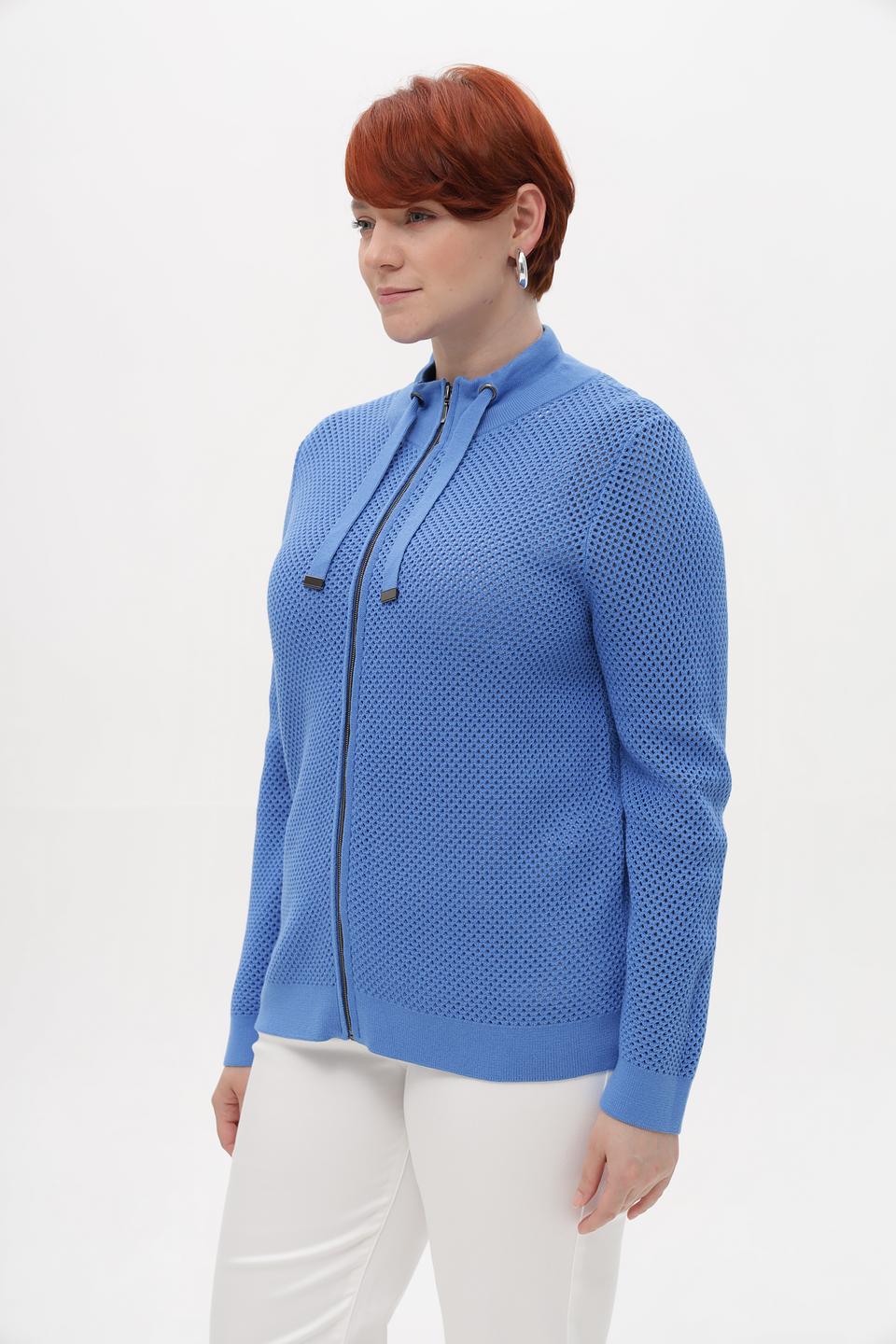 Жакет Lebek с перфорацией голубой