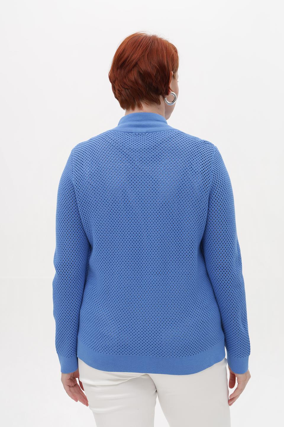 Жакет Lebek с перфорацией голубой