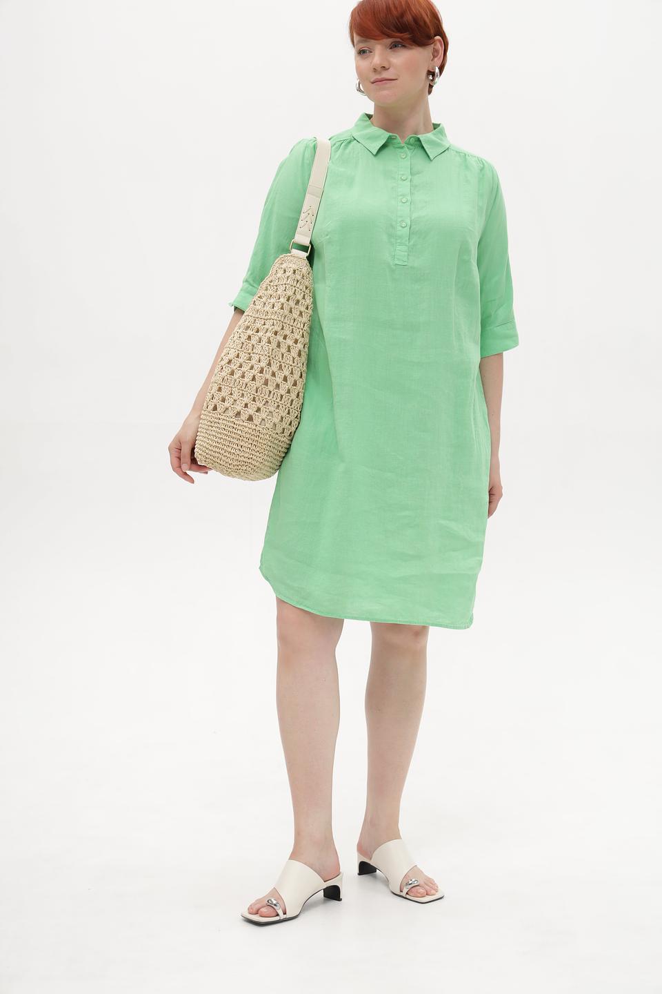 Платье льняное Lebek мятное
