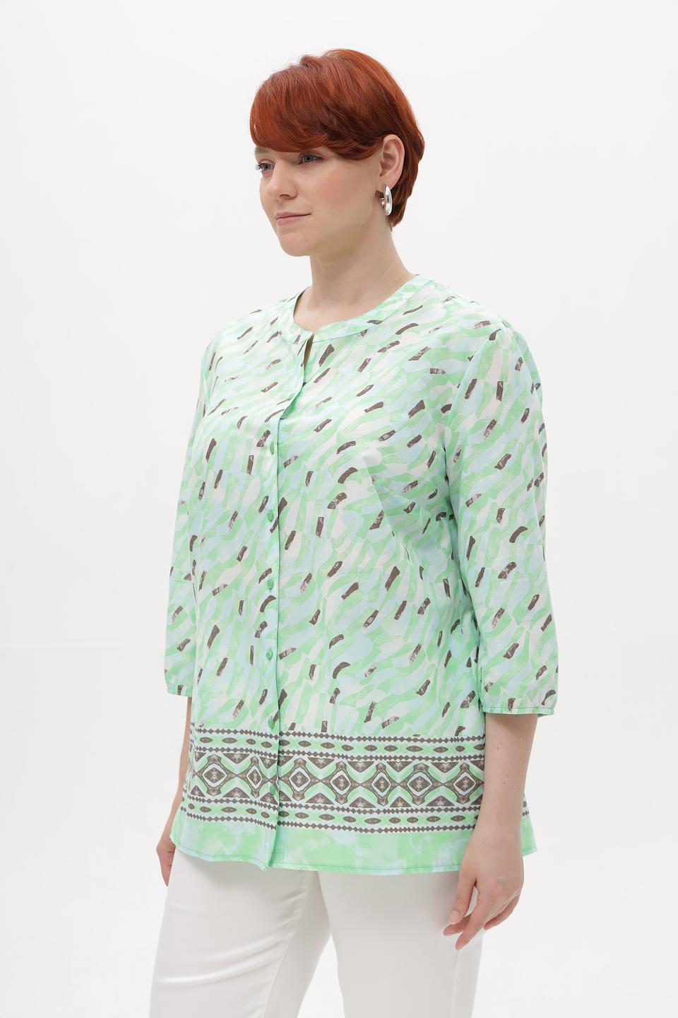 Блузка Lebek с принтом мятного цвета