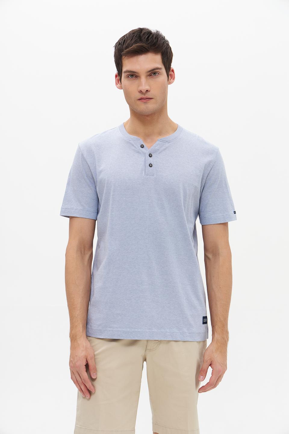 Футболка Tom Tailor с планкой светло-голубая