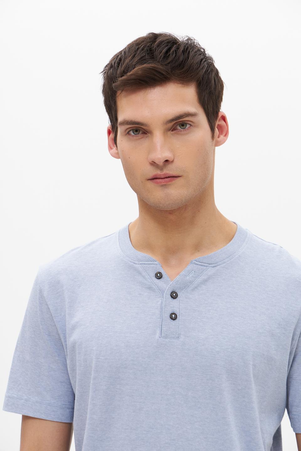 Футболка Tom Tailor с планкой светло-голубая