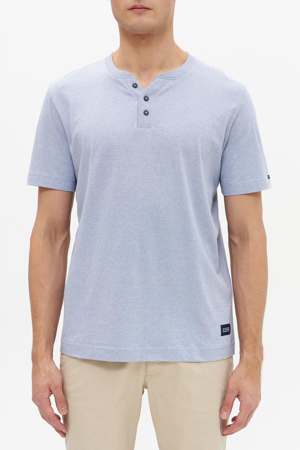 Футболка Tom Tailor с планкой светло-голубая