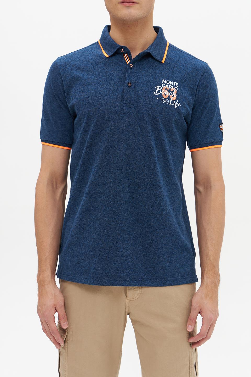 Поло Monte Carlo с логотипом синее