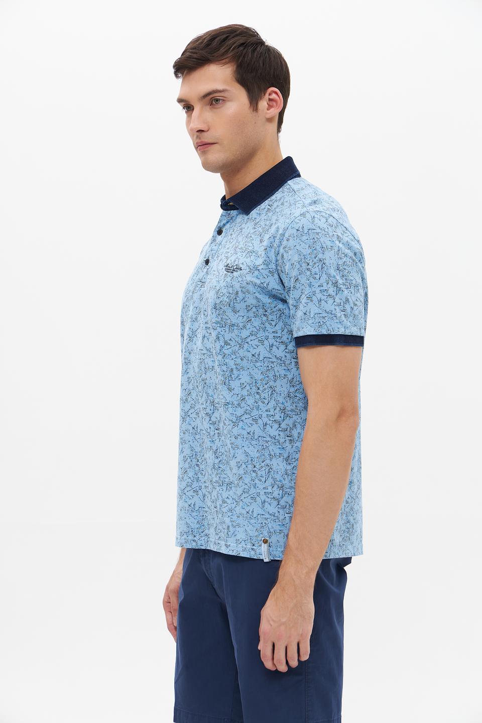Поло Monte Carlo с принтом голубой