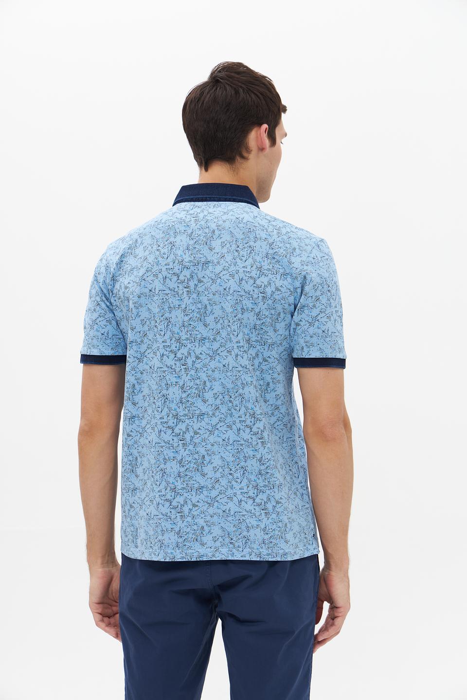 Поло Monte Carlo с принтом голубой