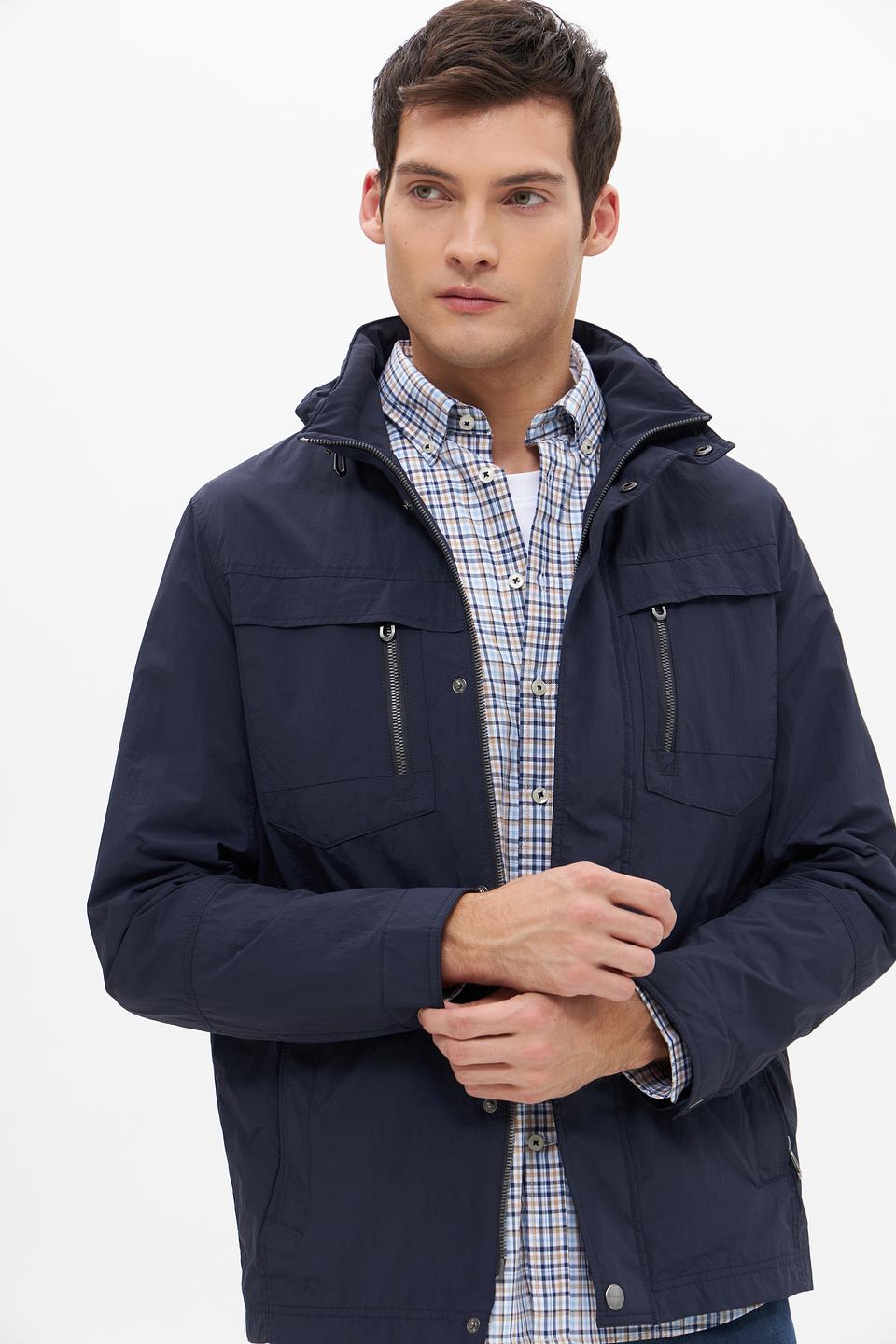 Куртка Bugatti синяя с капюшоном