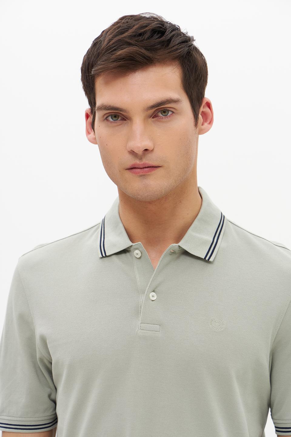 Поло Bugatti серое с полоской