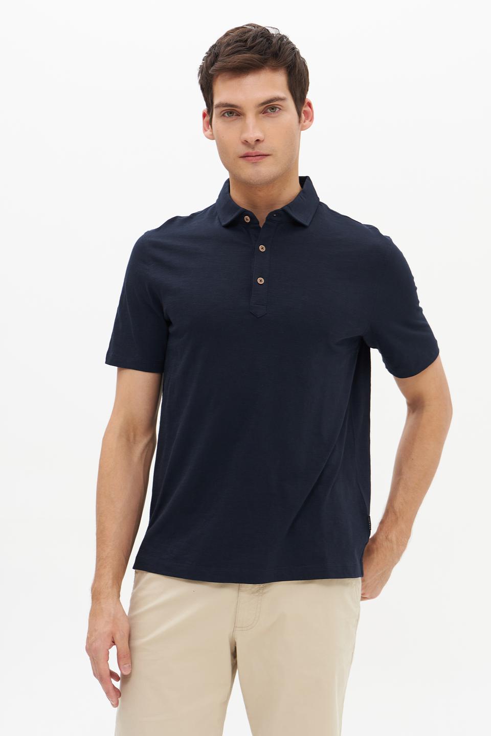 Поло Bugatti темно-синее