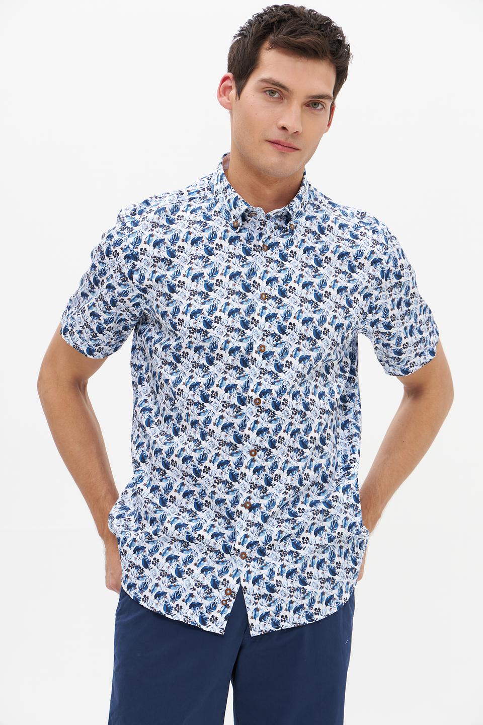 Рубашка кр-рукав Bugatti с принтом