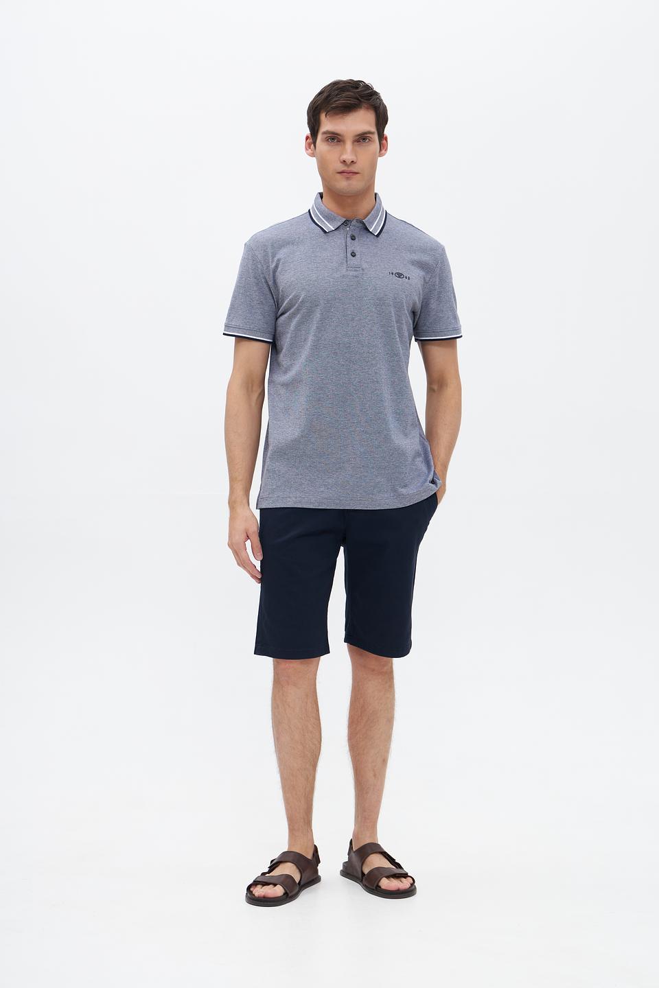 Поло Tom Tailor мужское серое с отделкой