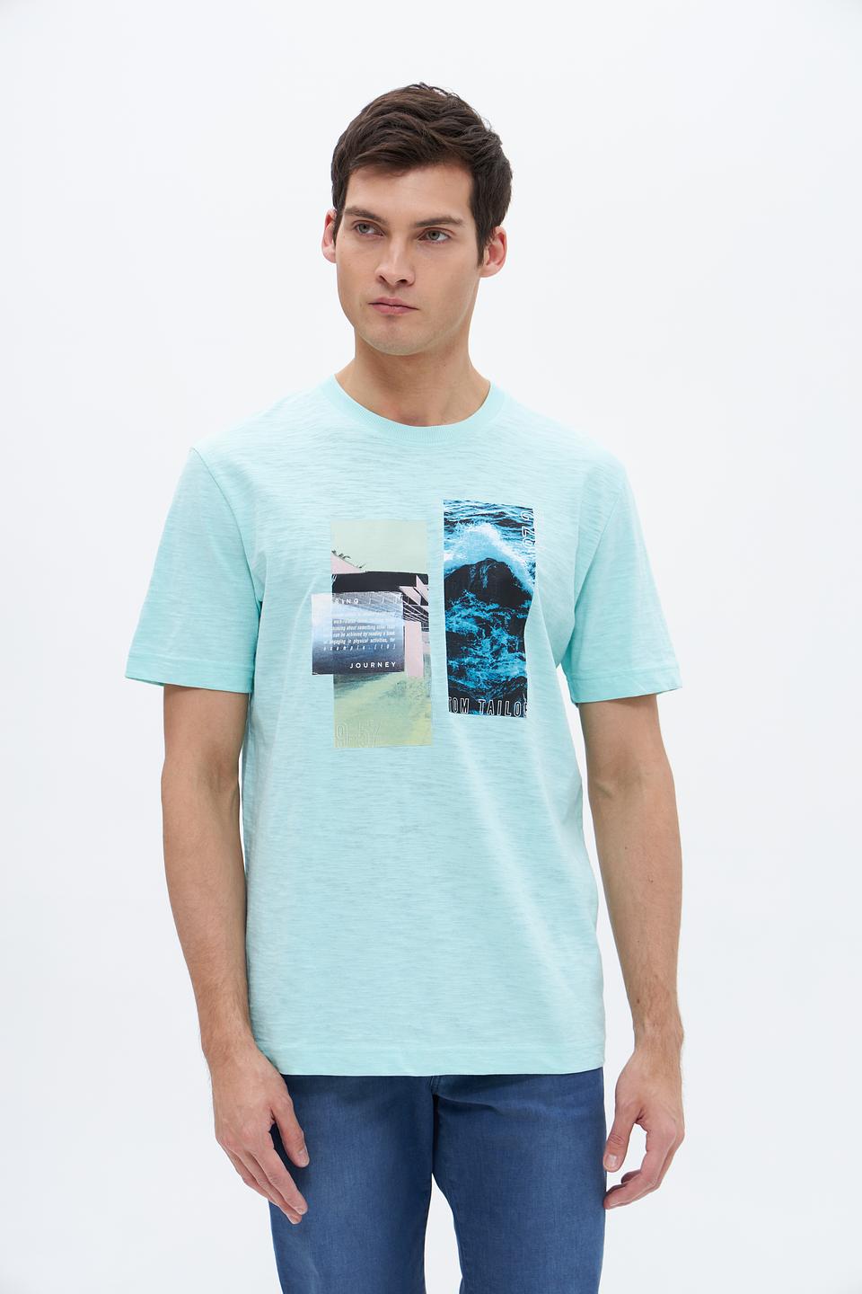 Футболка Tom Tailor с принтом мятная