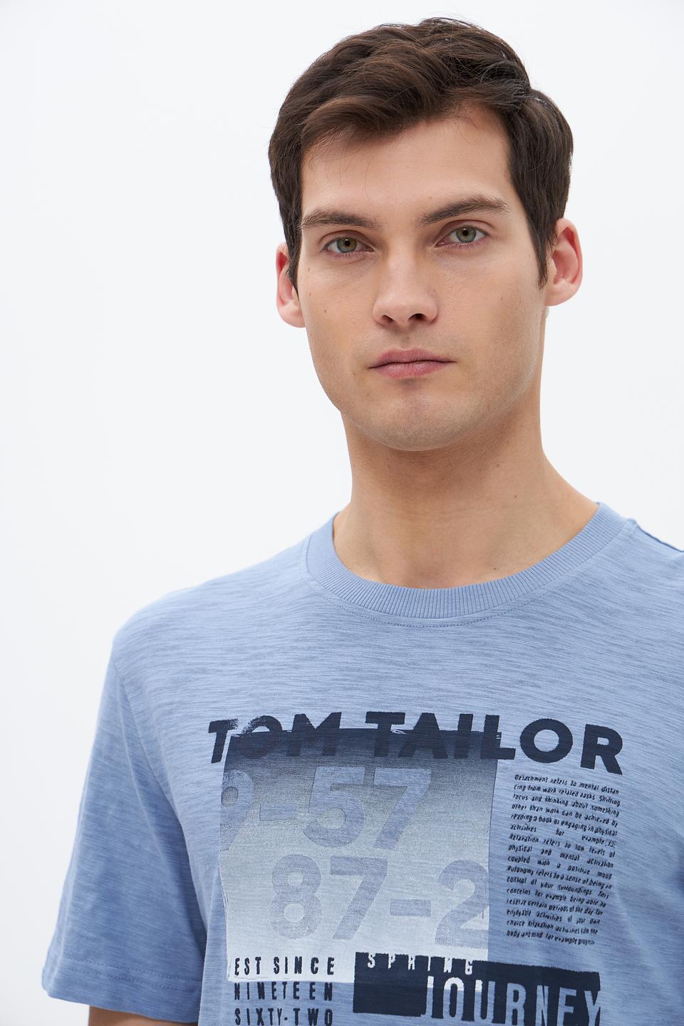 Футболка Tom Tailor с принтом голубая
