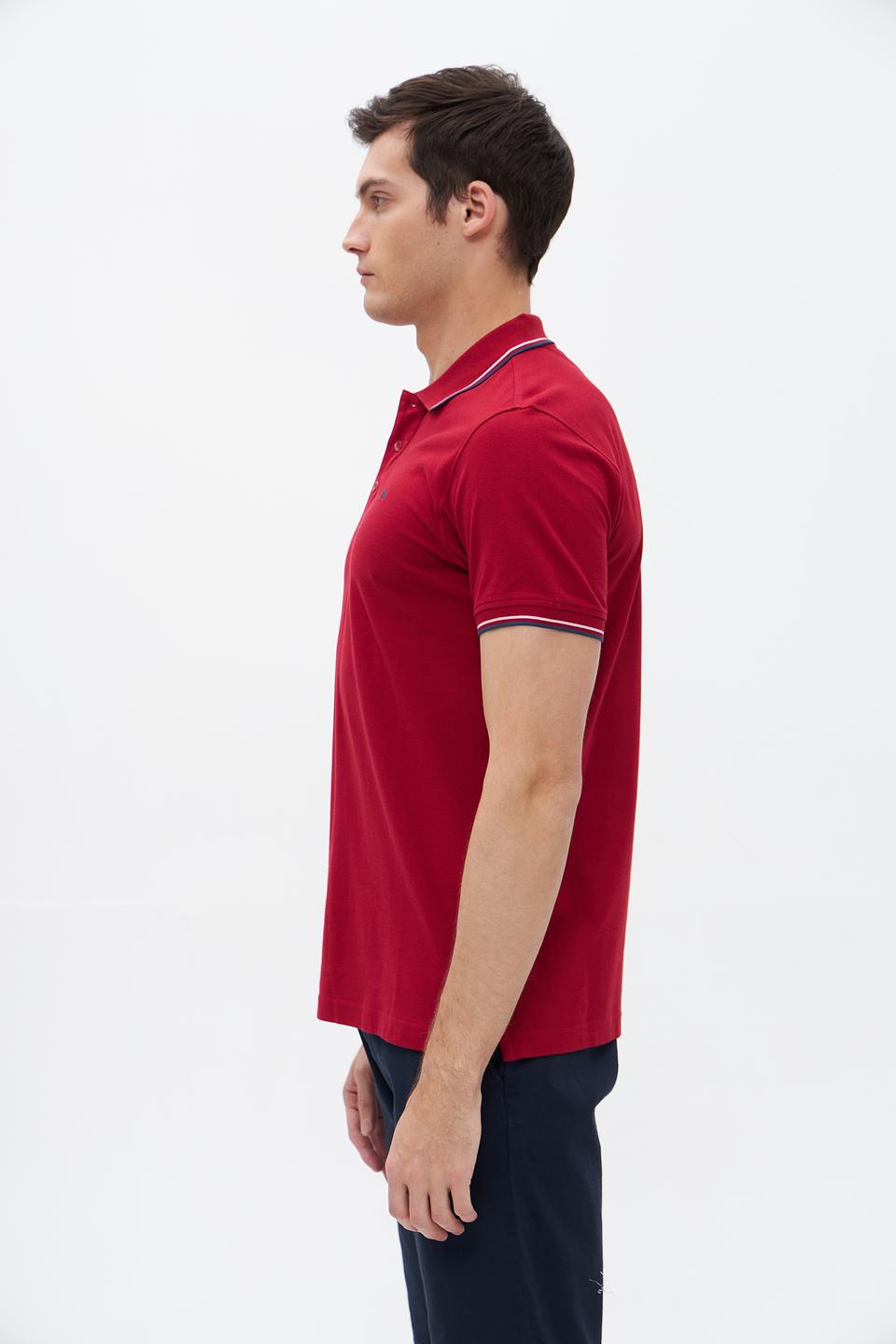 Поло Granchio бордовый с полоской