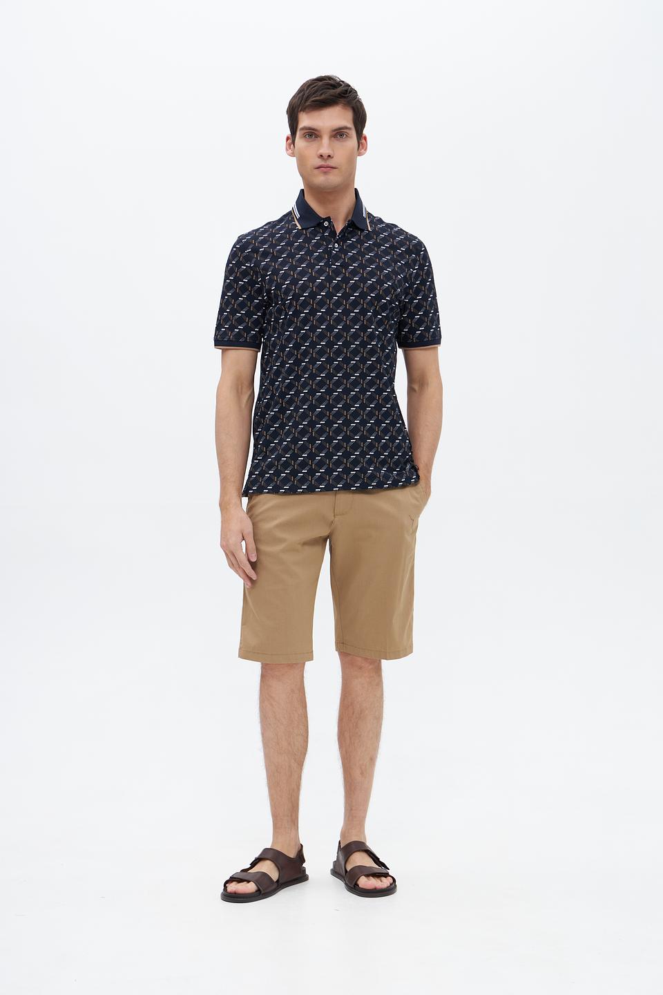 Поло Bugatti с геометрическим принтом