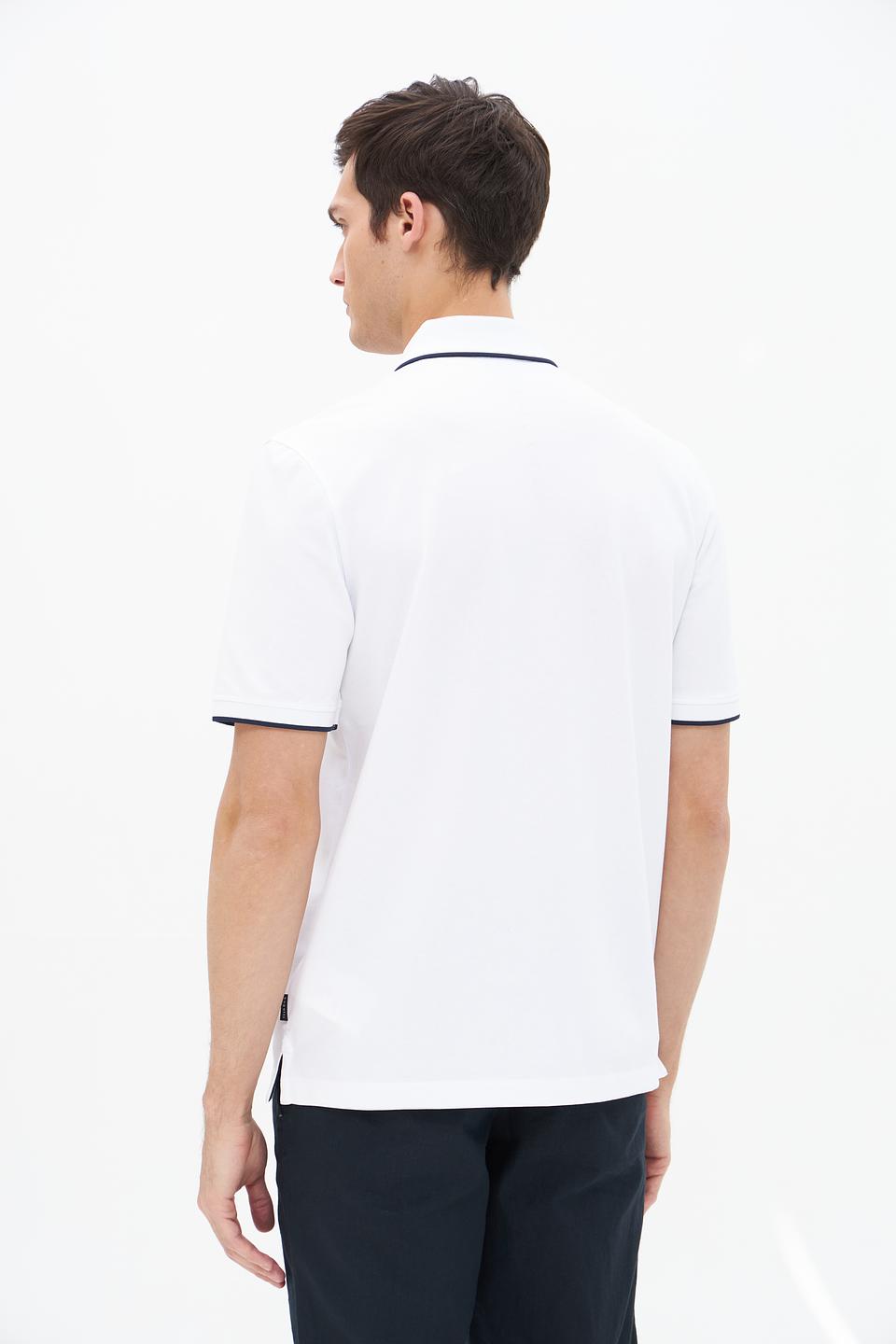 Поло Bugatti с молнией белый