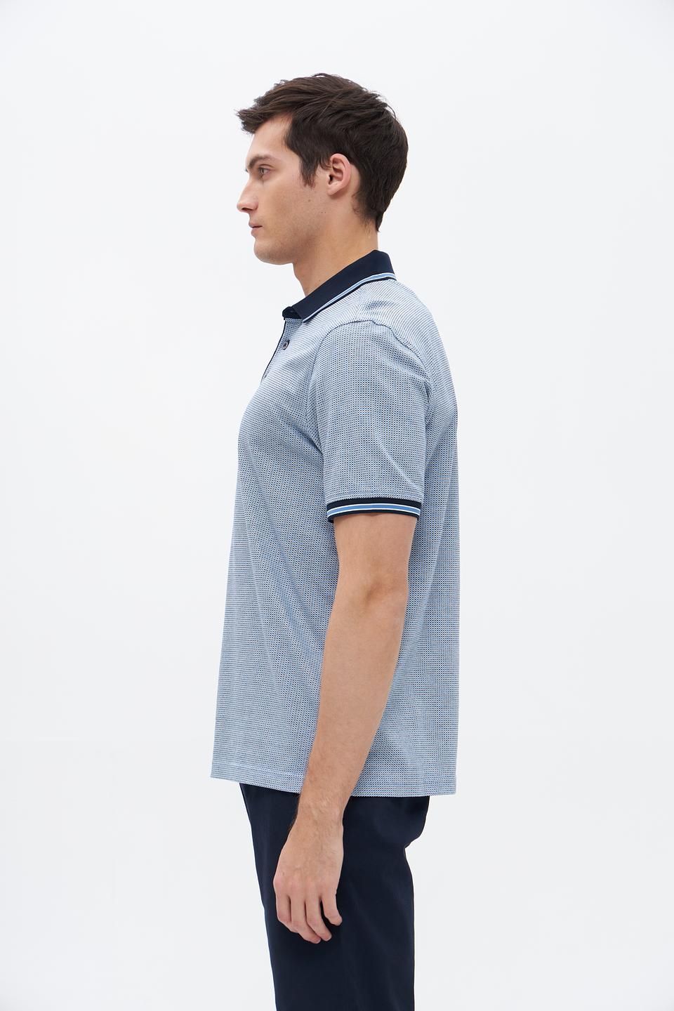 Поло Bugatti в клетку голубой