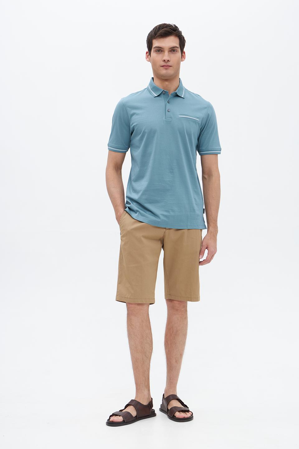 Поло Bugatti мужское бирюзовое