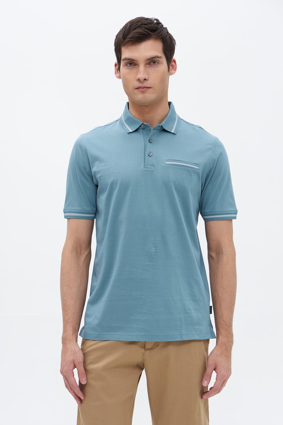 Поло Bugatti мужское бирюзовое