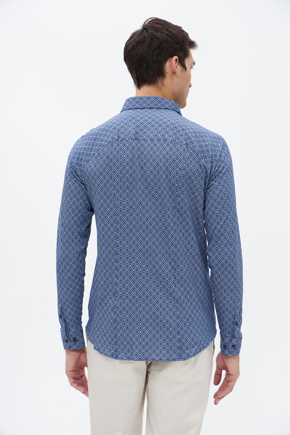 Рубашка Desoto с принтом голубой