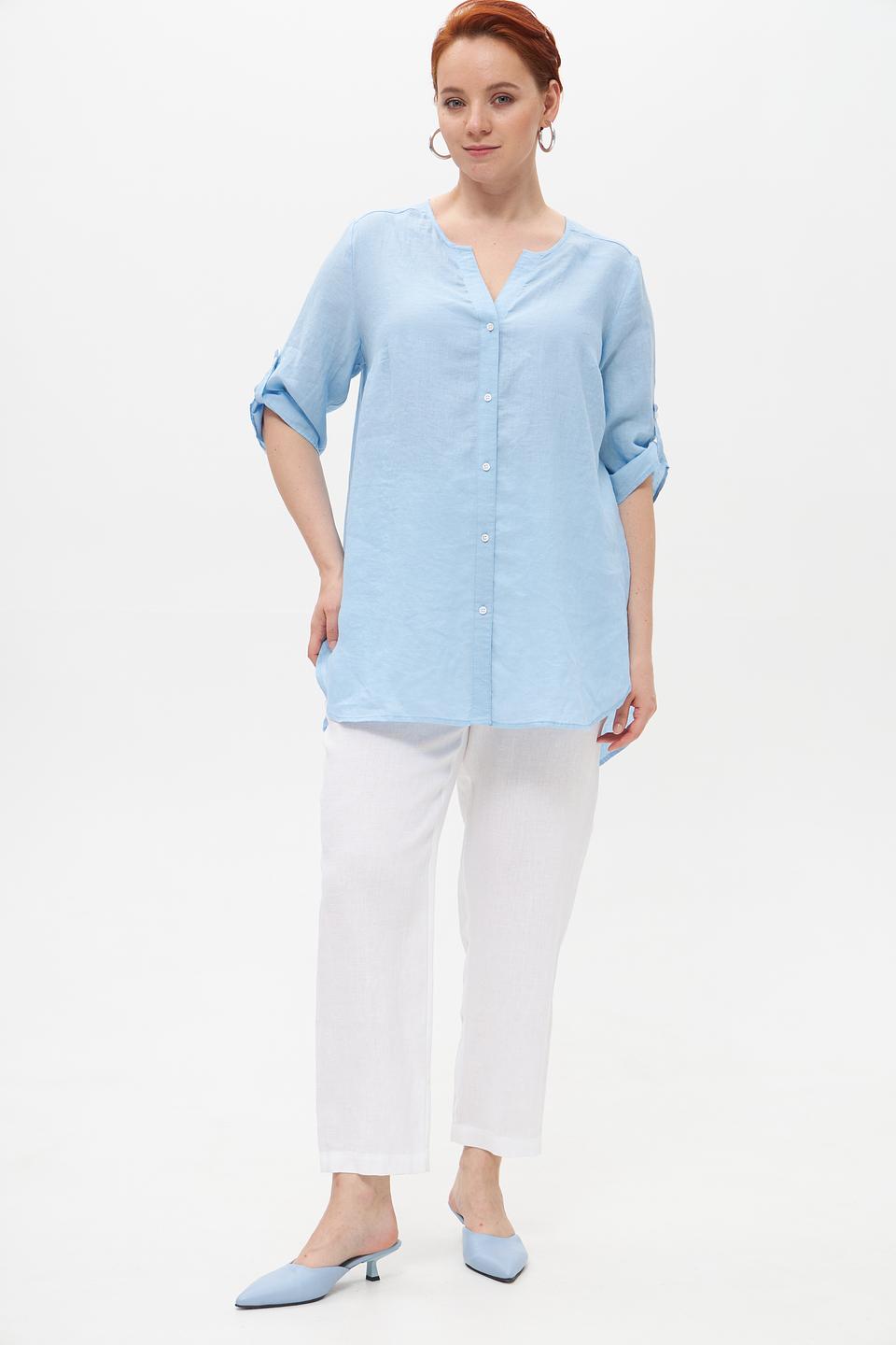 Блузка Doris Streich льняная голубая