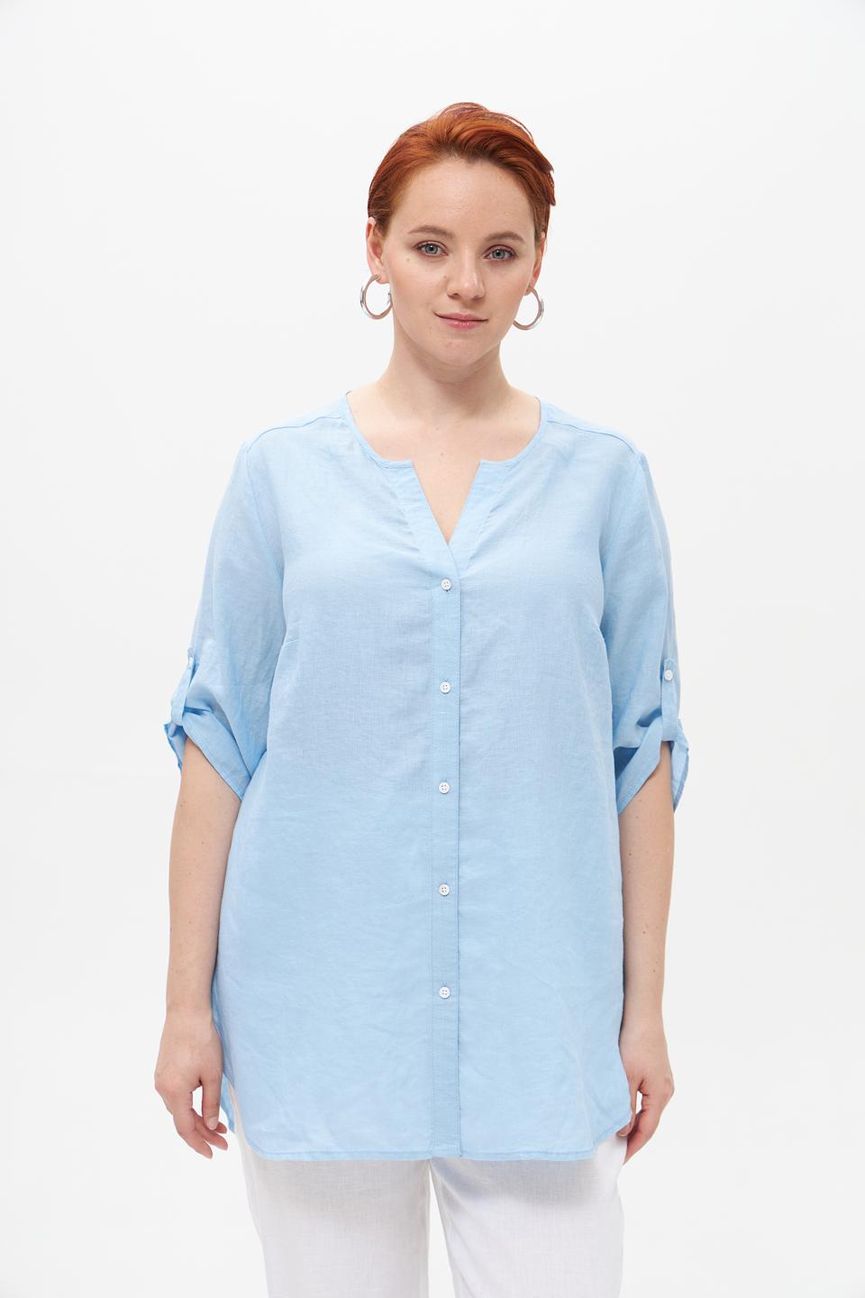 Блузка Doris Streich льняная голубая