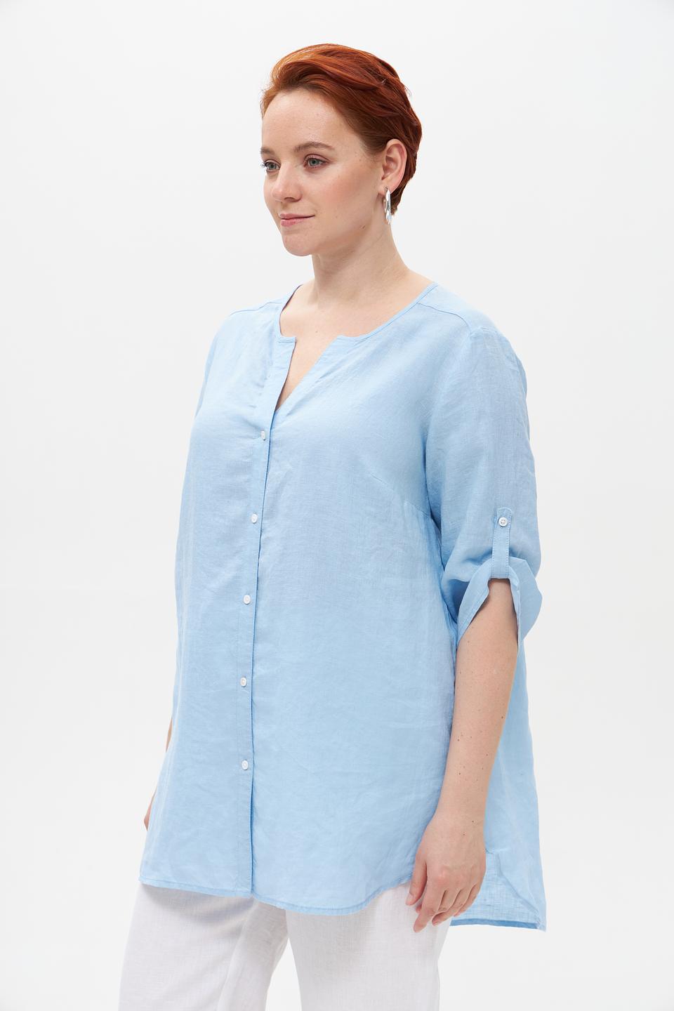 Блузка Doris Streich льняная голубая