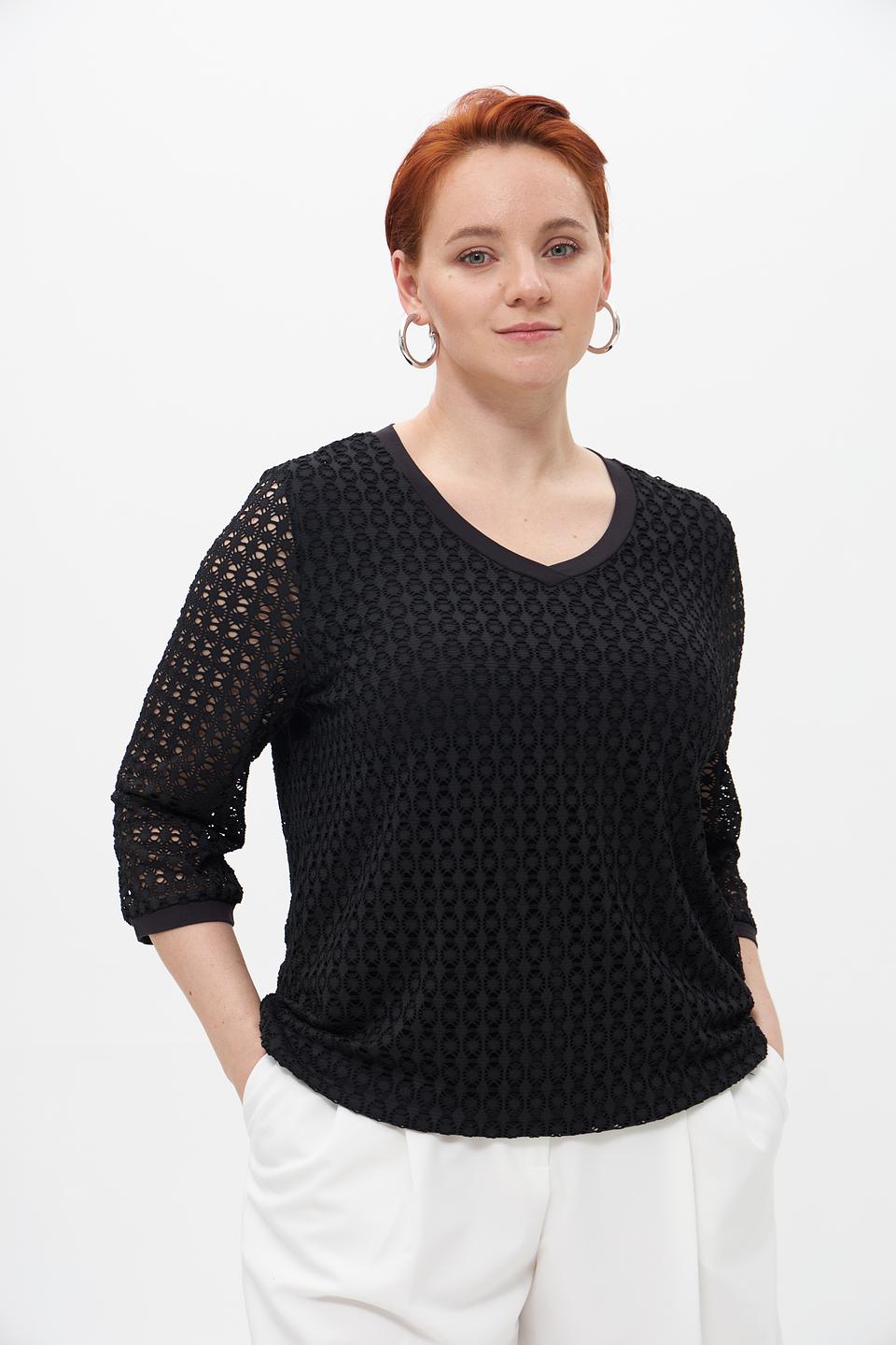 Блузка Barbara Lebek чёрная с кружевом