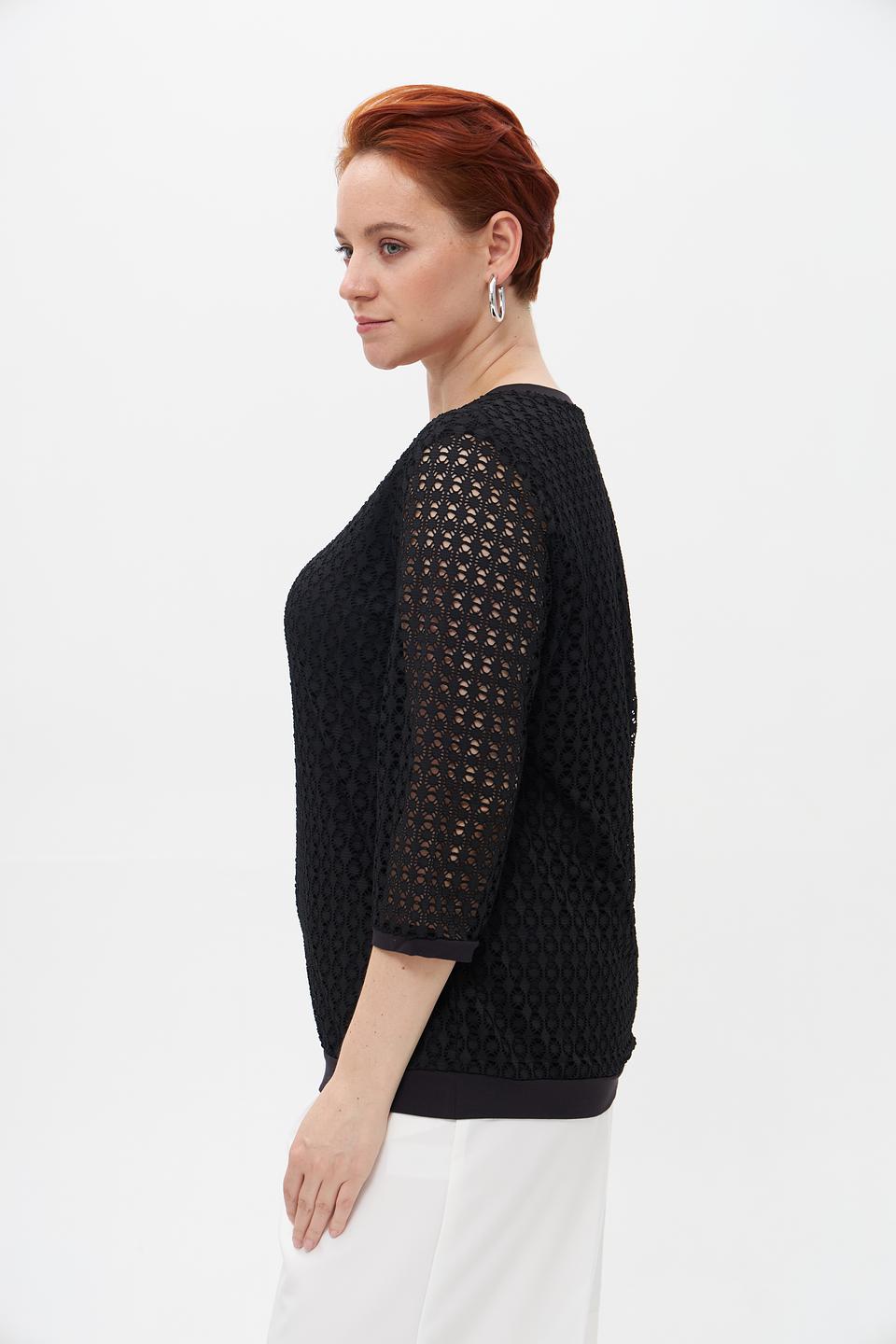 Блузка Barbara Lebek чёрная с кружевом