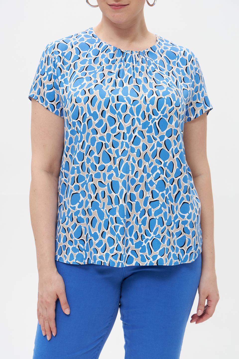 Блуза Taifun с принтом голубая