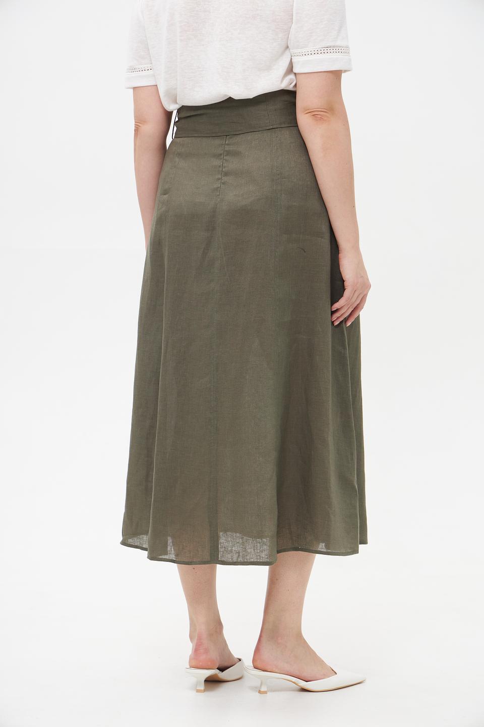Юбка льняная Cinque оливковая