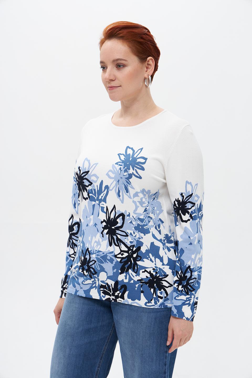 Пуловер Lebek с цветочным принтом