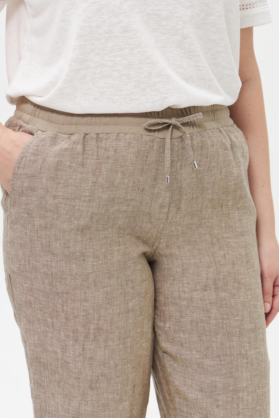 Брюки Doris Streich льняные бежевые