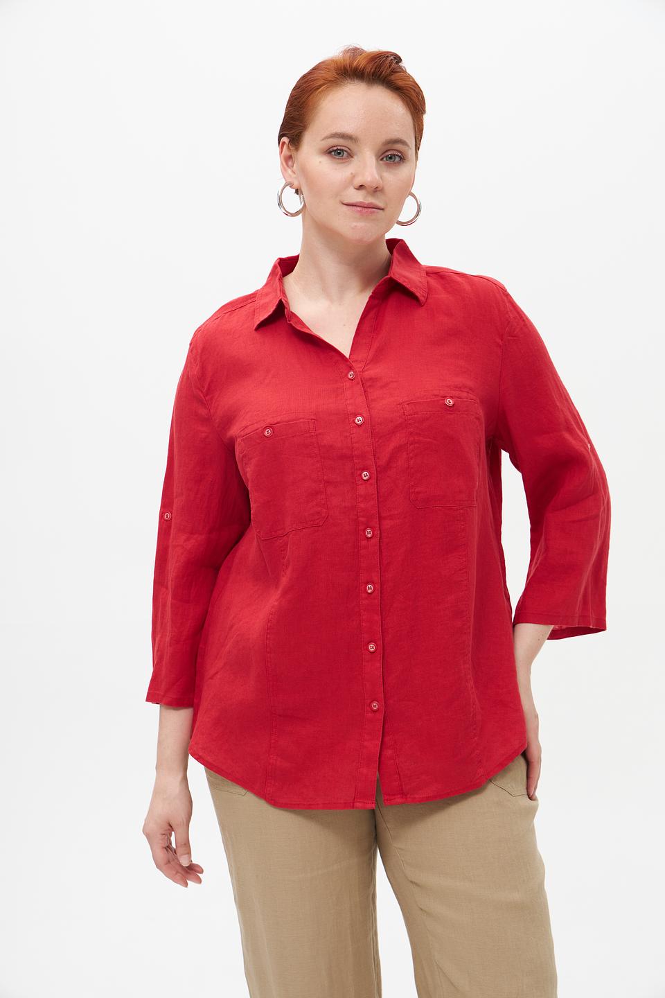 Блузка Barbara Lebek красная с 3/4 рукавом