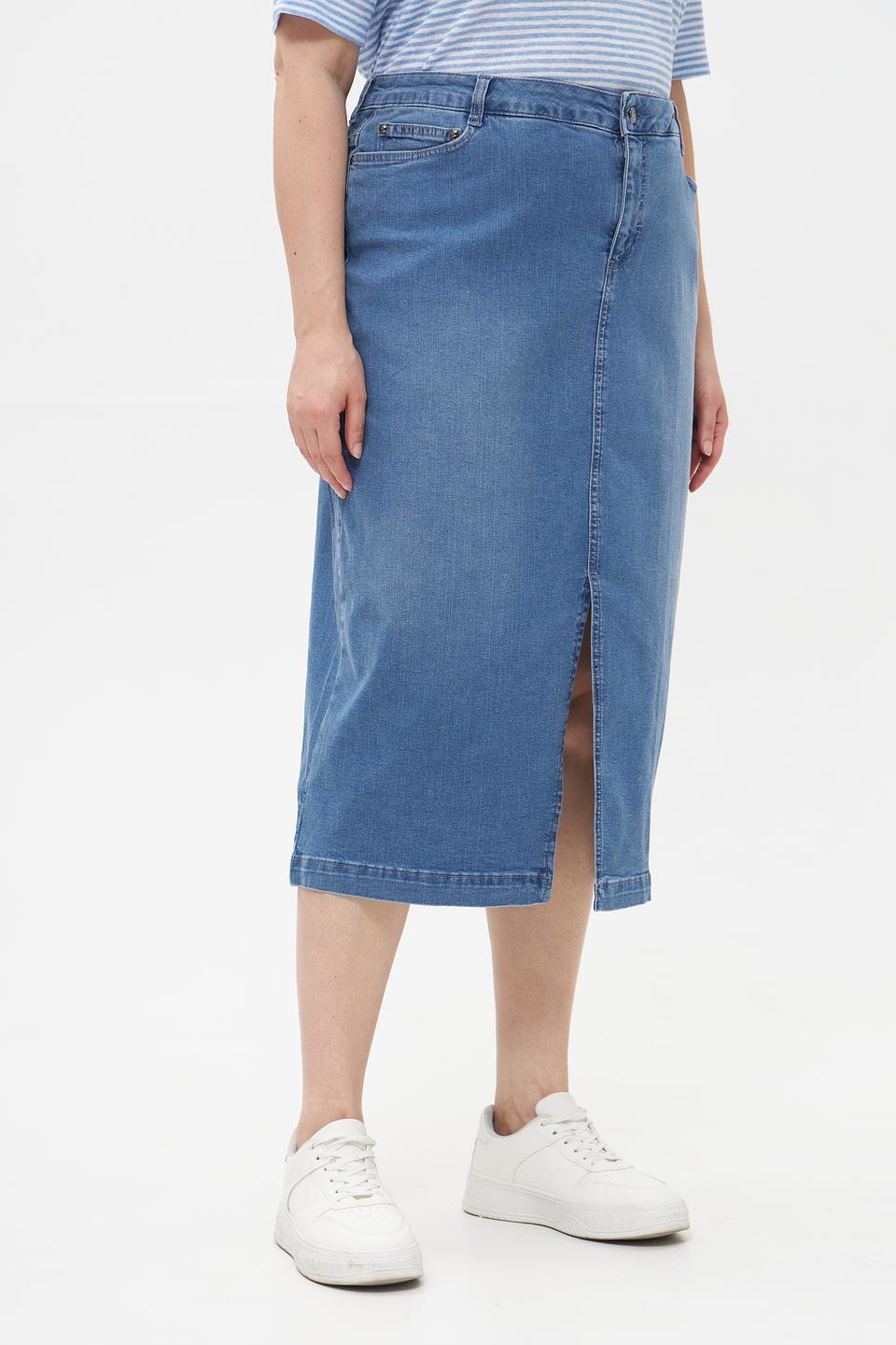 Юбка джинсовая Lebek с разрезом