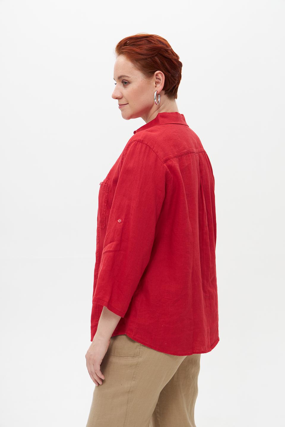 Блузка Barbara Lebek красная с 3/4 рукавом